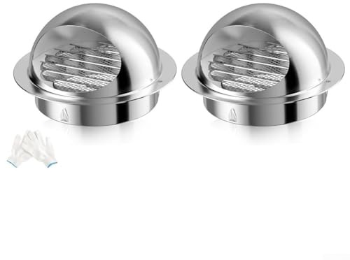 Yhenlovtt 2 rejillas de ventilación externas de acero inoxidable 304 de 150 mm con mosquitera para secadoras, ventiladores extractores de baño y campanas extractoras