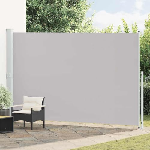 Generico Cortina lateral retráctil para patio, 220 x 500 cm, gris, sombrillas y parasol