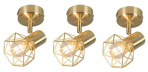 Qazqa Verstellbarer Deckenstrahler, Deckenspot - Mosh - Gold, Rund, Ideal als, Im 3er-Set.