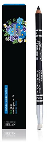 Helan - Matita Nera Occhi, Make Up Luminoso, Matita Occhi Morbida e Facile da Stendere con Vitamina E e Oli Vegetali, Kajal Occhi Nero Bio per Sguardo Intenso, Trucchi Donna e Uomo Makeup Occhio, 1 ml
