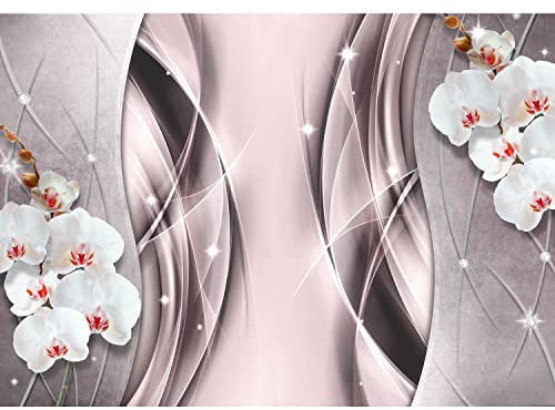 Runa Art Papier peint intissé Mural fleurs d'orchidées Moderne Toison Salon Chambre à Coucherr Salle - Tableaux Muraux Tapisserie Photo - rose 9320010b