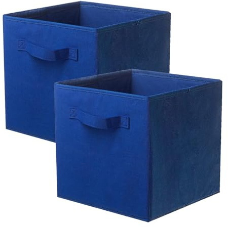 PowerKing Lot de 2 Boîtes Tiroirs en Tissu Cube de Rangement Pliable Coffre pour Linge Jouets Vêtement