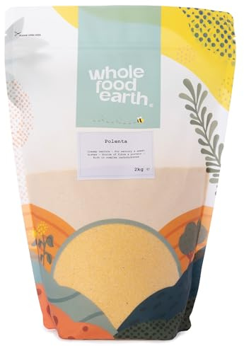 Wholefood Earth Polenta Maismehl - GMO frei - Vegan - Milchfrei - Ohne Zusatz von Zucker, 2 kg