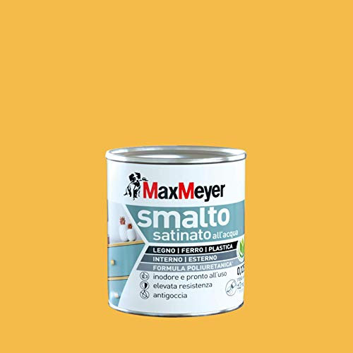 Maxmeyer Smalto All'Acqua Poliuretanico Satinato Giallo Estate 0,125 L