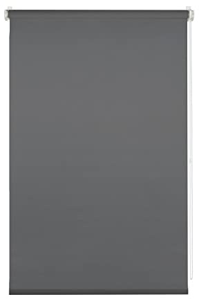 Deco Company Klemmrollo, Blickdicht, Lichtdurchlässig, Lichtschutz, Blendschutz, Rollo für Fenster ohne Bohren, Polyester, Anthrazit, 50 x 150 cm