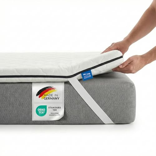 MSS e.K. Viscoschaum Matratzentopper 90 x 200 cm | Memory Foam | Mattress Topper 90x200 | Designed und produziert in Deutschland | Oeko-TEX Zertifiziert