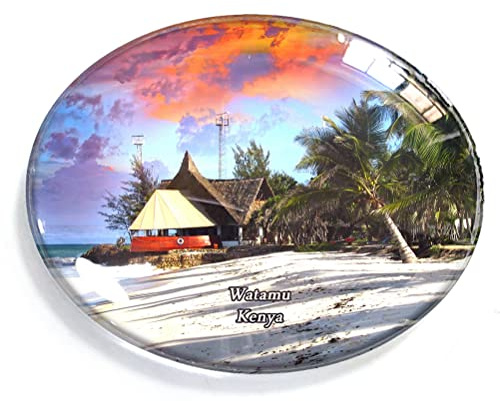 Watamu Kenia Magnet Kühlschrank Gefrierschrank Magnet Aufkleber Souvenir Dekorationen Oval Kristall Magnet Küche Whiteboard