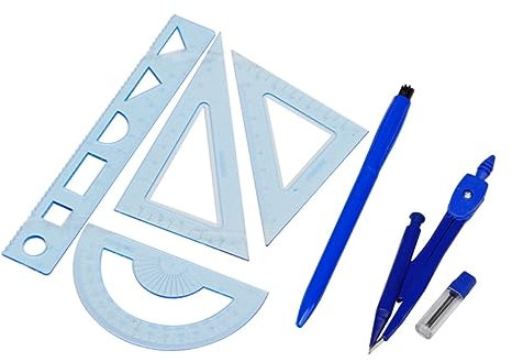 Ciieeo 7stücke Zirkel-set Mit Winkelmesser Teiler Lineal Bleistift Und Bogenzirkel Zeichenwerkzeug-set Für Geometrie Und Mathematik Inkl Ersatzmine Und Praktischer Aufbewahrung