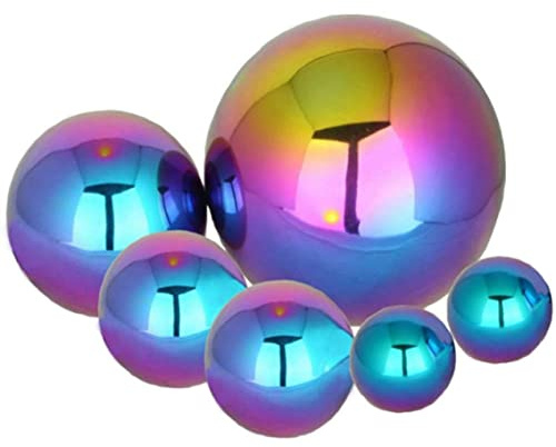 6st Rostfritt stål Gazing Boll 50-150mm Rainbow Mirror Polished Garden Sphere Hollow Reflective Ball For Home Garden Ornament Decorations