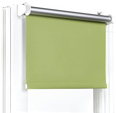 Fenster DEKOR - Rollos Für Fenster Ohne Bohren Grün - Verdunkelungsrollo B90 x H120 cm - Klemmrollo Verdunkelung - Fensterrollo Für Balkontüren - Verdunklungsrollo Leicht Zu Installieren - Klemmfix