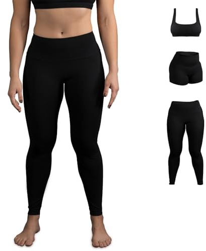 Gold BJJ Women's No-Gi Jiu Jitsu Gear: Leggings, Shorts, and Sports Bra, Black, Medium