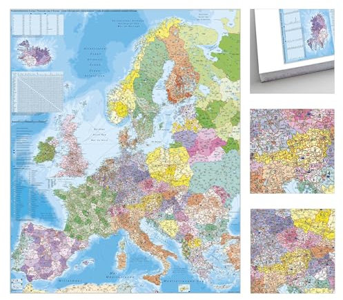 Europa PLZ-Karte zum Pinnen auf EasyPrint - Platte: Wandkarte
