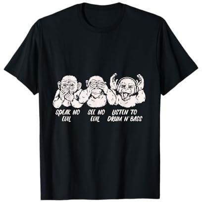 Three Wise Monkeys Drum 'n' Bass Groove T-Shirt