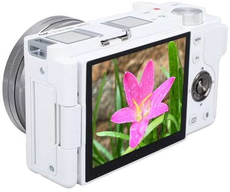 Cámara Digital, Cámara sin Espejo HD 5K 64MP con Zoom óptico 5X Zoom Híbrido 15x, Pantalla Táctil IPS con Giro de 270° de 3,2 Pulgadas, Cámara de Vídeo AF MF Antivibración para