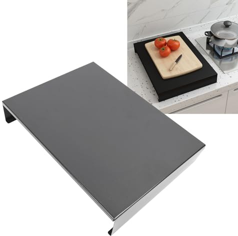 Panneau de Couverture de Cuisinière à Gaz Couvercle Supérieur de Cuisinière en Acier Inoxydable Noir Couvercle de Table de Cuisson Antidérapant pour Agrandir L'espace de Cuisine