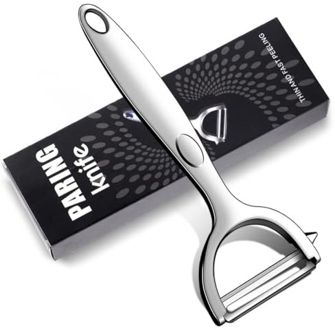 MOXYOY Professional Stainless Steel Vegetable Peeler - Non-Slip Y-Shaped Paring Knife with Hole Digger Kitchen Efficient Peeling Tool