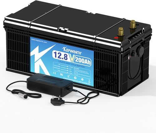 12V Lithium Battery 200AH With BMS and 16500 Deep Cycles 12V 200AH Lifepo4 Battery Grade A Cells for Marine Trolling Motor RV camping Solar Golf Cart Off-Grid
