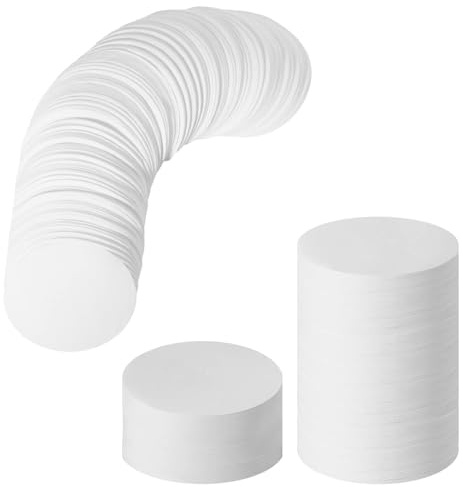 Unbleached Natural Paper Coffee Filters, White, 6.4 cm Round | 600pcs, Replacement Compatible with Aerobie Aeropress & Espresso Makers