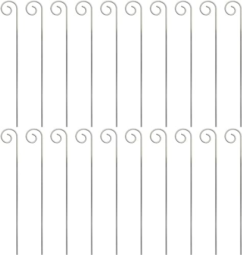 20Pcs Stainless Steel Plant Label Hooks Garden Markers Stake Plant Label Holder Hanger Garden Plant Sign Stake Rustproof Deformed Plant Sign Hanging Rods for Flower Planter (20cm)