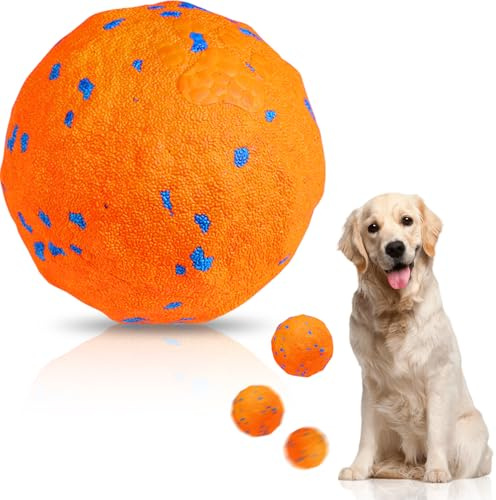 Interaktives Hundespielzeug Ball, Automatisch Bewegendes, Hüpfendes Kauspielzeug, E-TPU-Material, Geeignet für Große und Mittelgroße Hunde, zur Linderung von Langeweile zum täglichen (Orange-1)