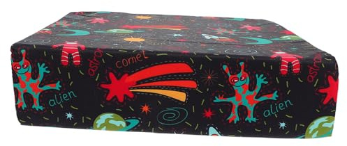 WEKADRIN Cojín Elevador Infantil Antideslizante y Resistente Al Agua Para Silla De Comedor Diseño Espacial Para Niño Niña y Bebés Almohadilla Portátil Negro