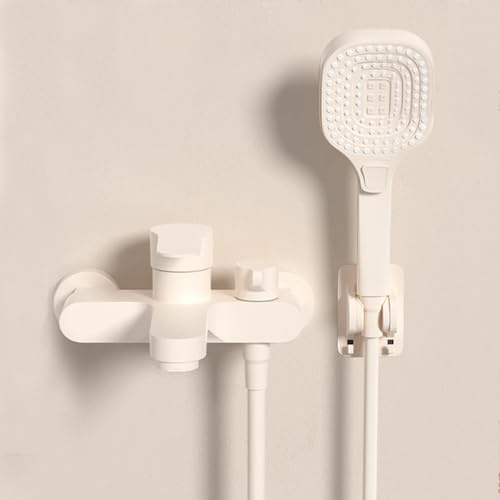 BiaoTeng Grifo para Bañera y Ducha 3 Modes agua Fría y Caliente Monomando Grifo de Bañera con Ducha de Mano Leche Blanca
