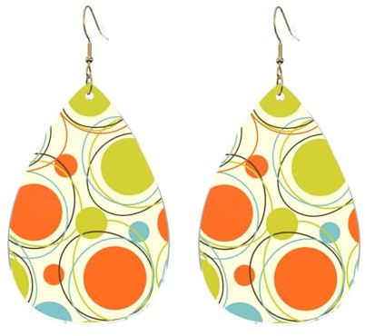 Orecchini Da Donna Pelle Sintetica Mid Century Retro 1950S Style Orecchino Accessories Per Decorazione Per Abbigliamento Adatti Per L'Uso Quotidiano