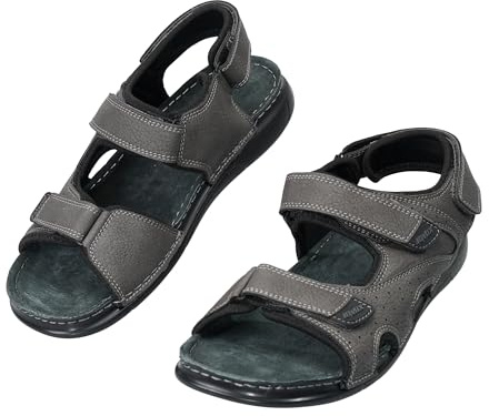 JOMIX Sandali Sportivi Uomo con Chiusura a Strappo Sandali da Camminata Comodo in Pelle Sintetica Scarpe Aperte Casual per Estate e Tempo Libero