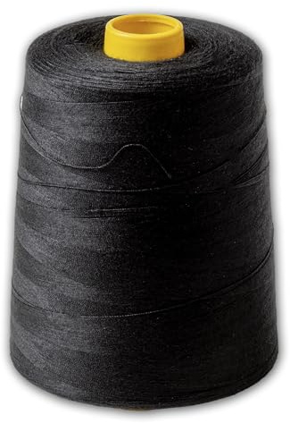 IPEA Filo da Cucito Nero Professionale - GRANDE BOBINA da ben 9000 Metri (10000 yard) - Filo per Macchina da Cucire, Tagliacuci, Cucito a Mano – Filato Resistente e Antinodo per Sartoria e Cuciture