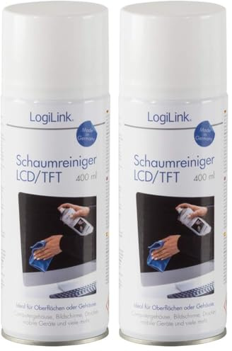 LogiLink RP0012 Schaumreiniger für LCD/TFT Bildschirme, 400 ml (Packung mit 2)