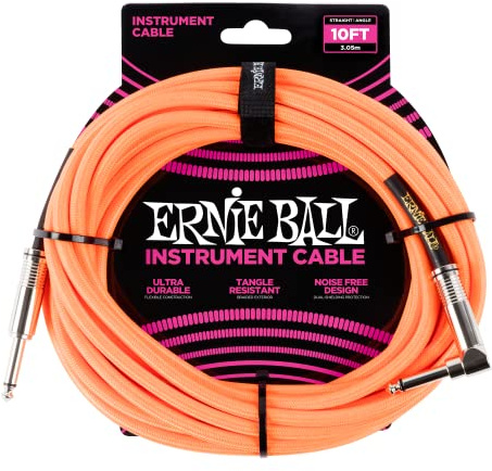 Ernie Ball Kabel, Kupfer, Neon-orange, 7,6 m