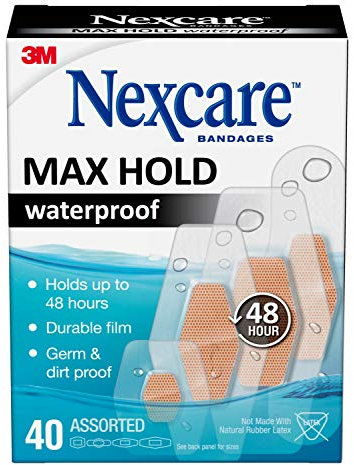 Nexcare Max Hold Waterproof Bandages: Assorted 40 Count (Clear) / 40 Count