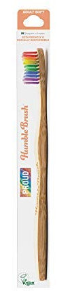 The Humble Co. Brosse à Dents en Bambou Proud | Poils Doux | Biodégradable, Respectueux de la Nature, Vegan, Approuvé par les Dentistes (3 Paquets)