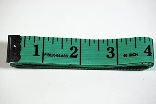 Soft 2 Sided Tape Measure for Body Measuring | Dressmakers | Sewing | Waist | Tailor's | Seamstress (Green, Pack of 1)