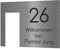 Jung Edelstahl Design Modernes V2A Edelstahl Türschild optimiert für Ring Videotürklingel Pro Kabel Klingelschild 20x15 cm Haustürschild mit Hausnummer. Individuell personalisierbar (Edelstahl)