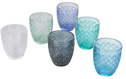 Villa d'Este Home Tivoli Castle Set of 6 Ocean Water Glasses, 275 ml