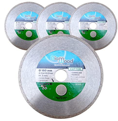 Lot de 3 disques diamant 180 x Al. 25,4/22,23 x Ht. 5 mm carrelage, faïence - CUTTER - Diamwood