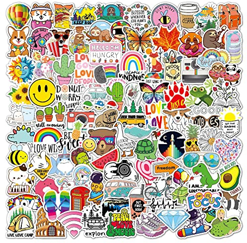 100 adesivi stickers sticker stikers stiker in vinile per bottiglie d'acqua per computer portatili e skateboard(modello fresco)