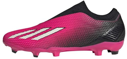 adidas X Speedportal.3 Laceless Firm Ground Boots, Botas de fútbol Unisex Adulto, Shock Pink/Zero Metalic/Core Black, 46 EU
