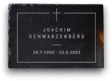 Die Geschenke Manufaktur Gedenktafel personalisiert im zeitlosem Design mit persönlicher Gravur, Grabstein/Grabplatte aus natürlichem Schiefer, Individueller Grabschmuck aus Stein, Trauer