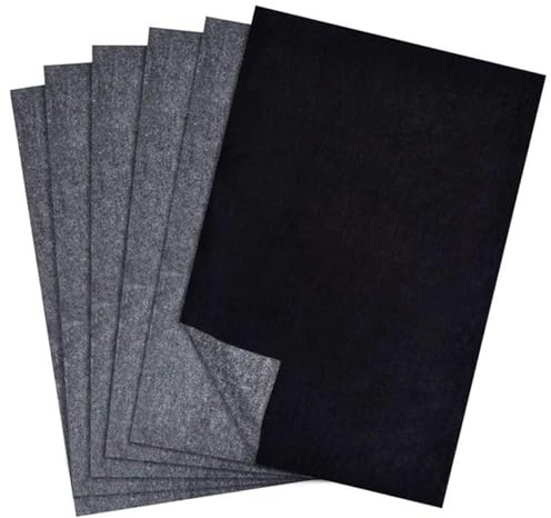 50Pcs Carta Carbone,Carta Carbone Blu,Carta Copiativa,21x29.7cm (Nero)