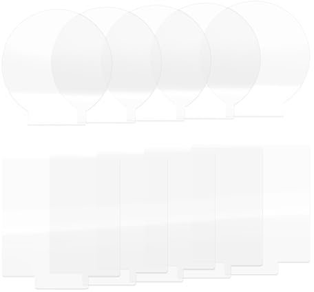 YINETTECH 10 Stück Acrylplatte, 2 Mm Dick, Klare Acrylplatte Lichtplatte mit Schutzfolie für LED-Lichtsockel, Posterrahmen, Schilder, DIY, 5 Quadratisch Und 5 Rund