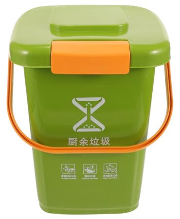 Kichvoe Poubelle De Table De Cuisine 10L Avec Passoire Et Couvercle À Poignée Grand Comptoir En Plastique Poubelle De Cuisine Bac À Compost