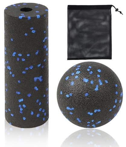 WEXFFU Faszienball Klein und Kleine Faszienrolle Nacken Set - Massageball Rücken Faszienrolle Weich Soft Anfänger für Wirbelsäule,Rücken,Nacken,Bietet Fußmassage und Faszientraining(2 Stück)