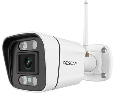 Foscam WiFi utomhuskamera med spotlights och siren - V8P vit