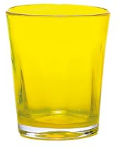 Zafferano Lot de 6 Verres Bei Tumbler en Verre Coloré Jaune, Fabrication Artisanale à la Main, Design Élégant pour la Table Quotidienne