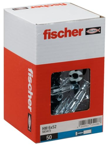 Fischer - Chevilles type Molly - Boîte de 50 chevilles placo HM Ø6 x 52 mm sans vis - Fischer