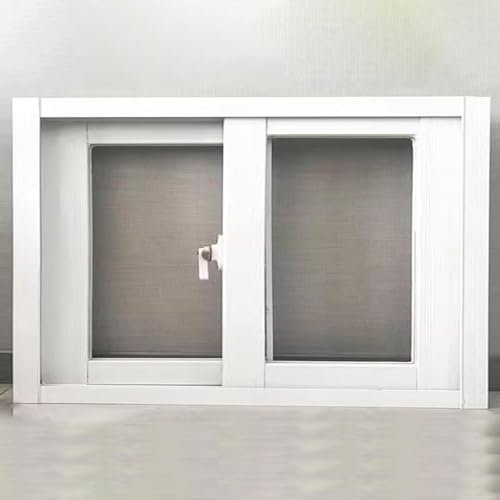 White Horizontal Sliding Window/Skylight, Flush Mount Ventilation Shed Windows for Basement Bathroom Garages and Restaurant Kitchen, Roof Window Replacement(WxH 49x20in/123x50cm)