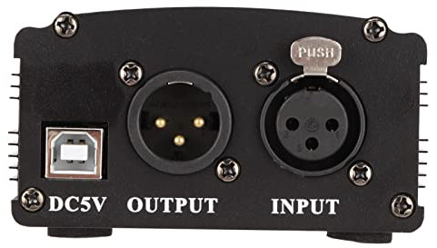 Phantomspeisung für Mikrofon, Mikrofonvorverstärker 48 V Phantomspeisung Mikrofonvorverstärker mit USB-Kabel XLR 3-polig für Jedes Kondensatormikrofon-Musikaufnahmegerät