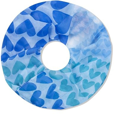 irisaa Damen Schal, Loop Schlauchschal leichter mit Herz Muster, Halstuch Rundschal Loopschal für Frühling Herbst Ganzjährig, Schals Farbe 2019:Blau
